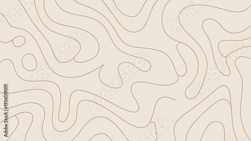 An abstract background features flowing organic lines in a warm terracotta hue against a pale beige canvas creating a soothing visual texture high quality professional detailed