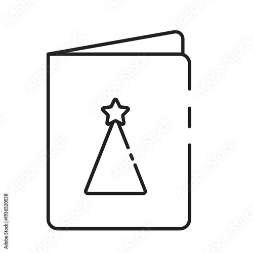 Christmas Card Outline Icon