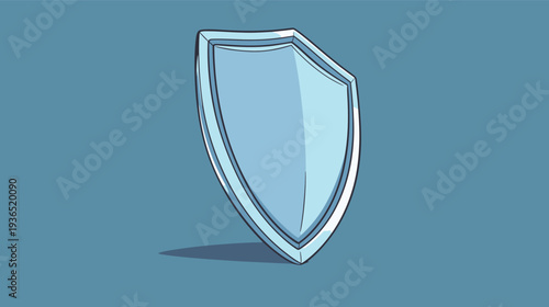 A shield design stands alone on a blue background. The shape symbolizes protection and security in a clear visual style.