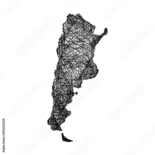 Sketch Argentina outline map design