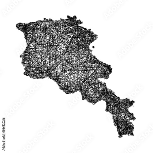Sketch Armenia outline map design