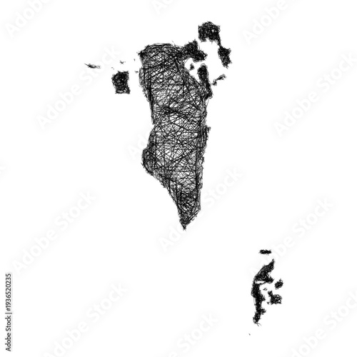 Sketch Bahrain outline map design