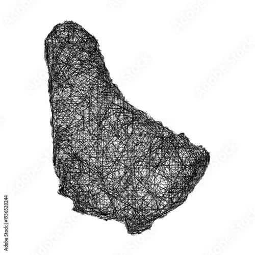 Sketch Barbados outline map design