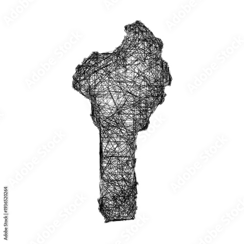 Sketch Benin outline map design