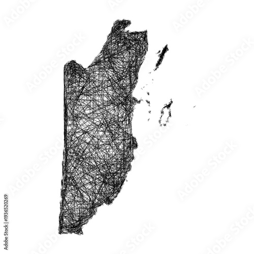 Sketch Belize outline map design