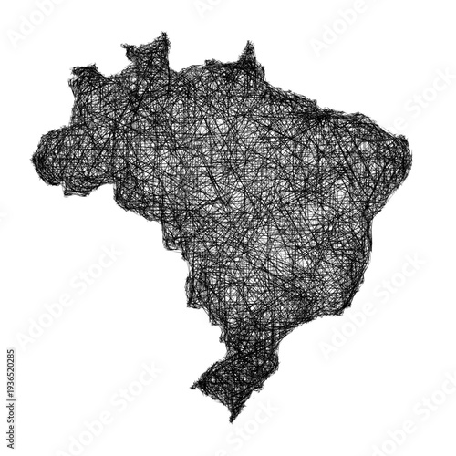 Sketch Brazil outline map design