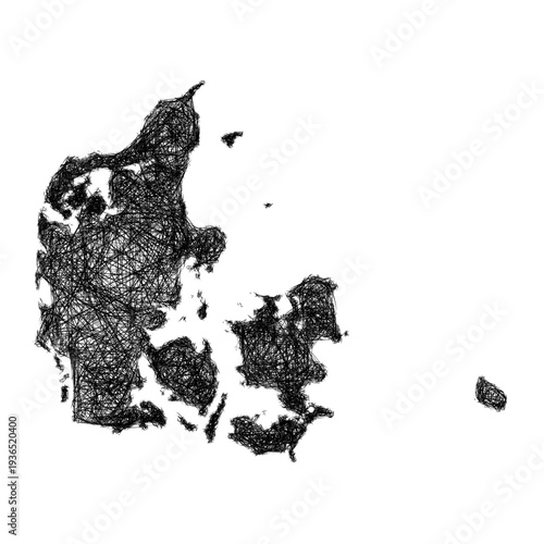 Sketch Denmark outline map design