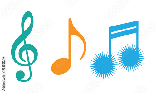Music notes icon set, Music notes symbol, vector illustration