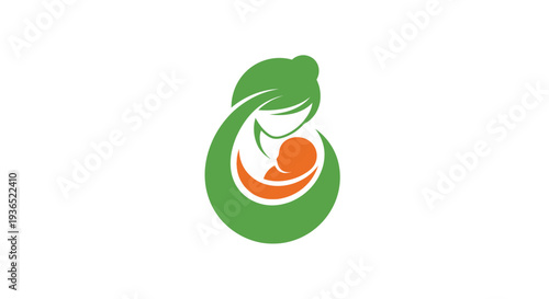 Mother and Baby Heart Illustration - Parenting, Love, and Affection Symbol