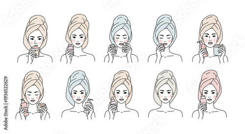 Women's Skincare Routine - Facial Care, Skincare Treatment, and Beauty Process