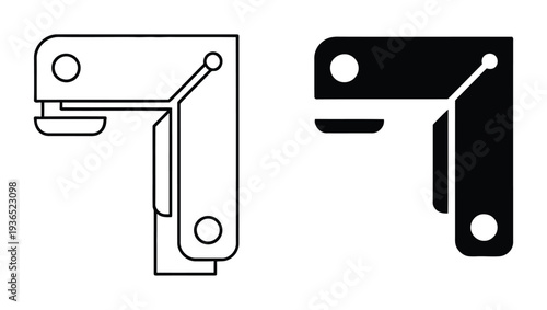 Modern metal bracket designs in black and white
