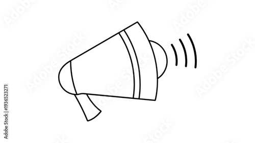 Megaphone Speaker Line Art Icon for Announcement.