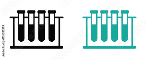Laboratory test tube icon set. chemistry, and medical design element vector. Test tube icon line. eps 10 vector illustration. 