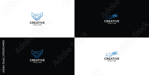 technology deal logo design template elements