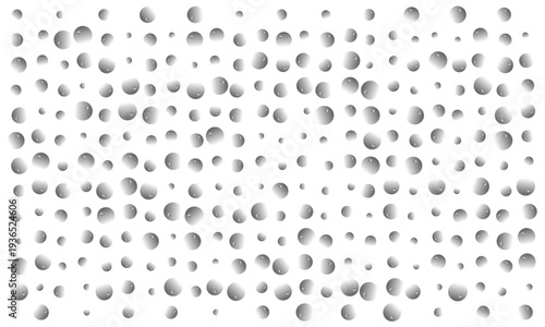 Gray bubbles on, many small round shapes in rows