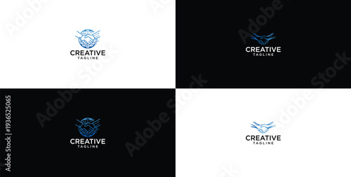 technology deal logo design template elements