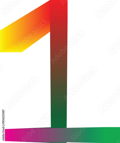 A vibrant number one with a gradient color scheme and bold design