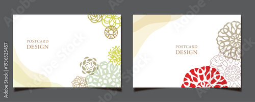 和風な柄をモチーフにしたポストカードデザインC