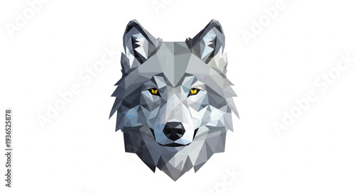 Geometric Wolf Head Illustration Art.