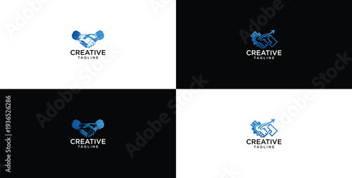 technology deal logo design template elements