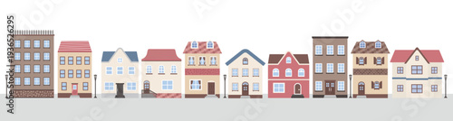 街並み　家　住宅　背景　モチーフ　壁紙　町