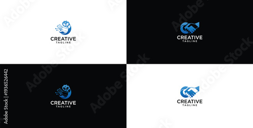 technology deal logo design template elements