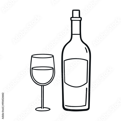 A classic bottle of red wine stands beside a filled glass, capturing a moment of quiet elegance. Rich color, gentle reflections, and a refined atmosphere evoke taste, celebration, and relaxation. 🍷
