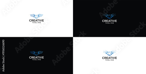 technology deal logo design template elements