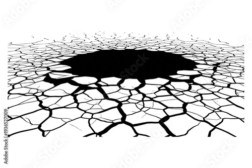 Cracked earth pattern around a central black hole