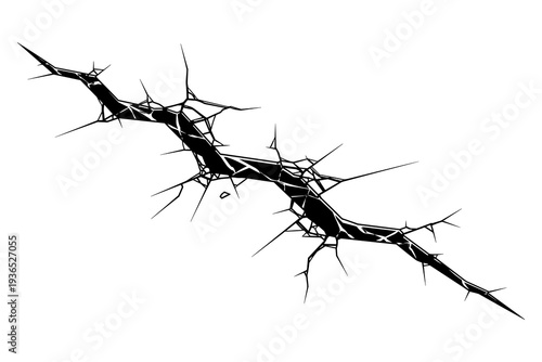 Abstract grunge cracked surface design with sharp edges