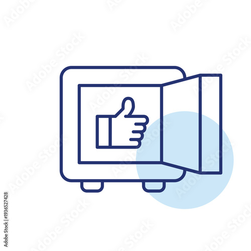 Safe vault and like. Secure money and data storage. Pixel perfect, editable stroke vector icon