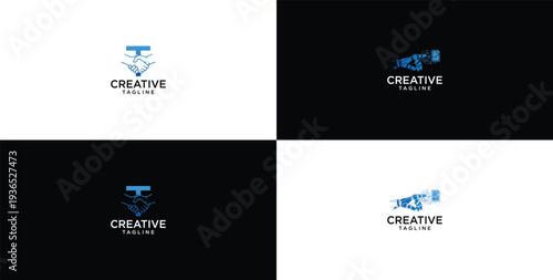 technology deal logo design template elements