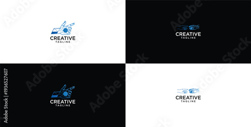 technology deal logo design template elements