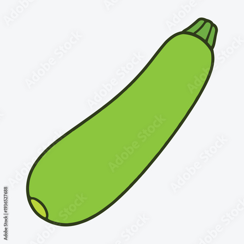 Vibrant green zucchini illustration for healthy food and nutrition concepts