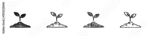 Sketch sprout icon design set