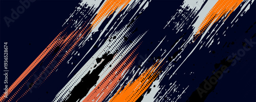 Vibrant royal blue and orange grunge textures for poster and web banner design