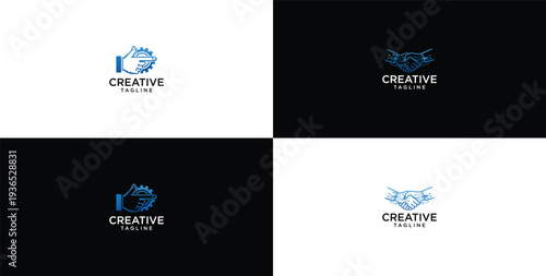technology deal logo design template elements