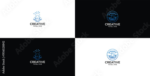 technology deal logo design template elements