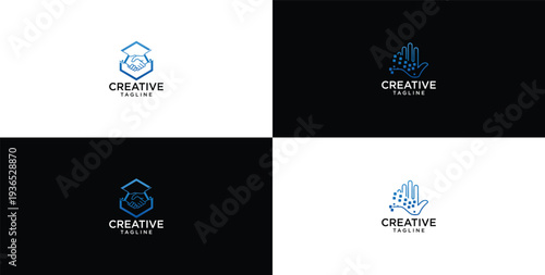 technology deal logo design template elements