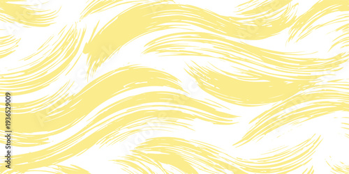 Yellow brush strokes abstract background white paint