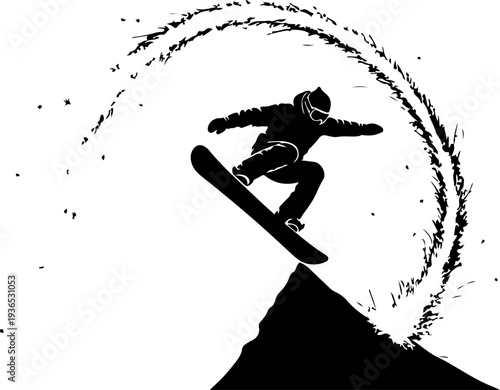 Snowboarder silhouette vector