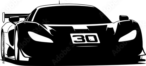 Vector sports car icon with number 30