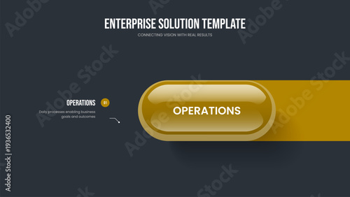 Advertising Innovation One Option Infographic Frame Layout. Consulting Report 1 Step Diagram Slide Design. Enterprise Introduction Slideshow Template Vector Illustration.