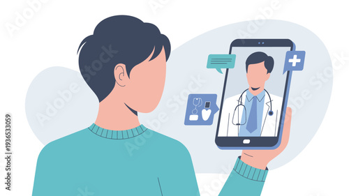 A person is having a telemedicine consultation with a doctor on their smartphone