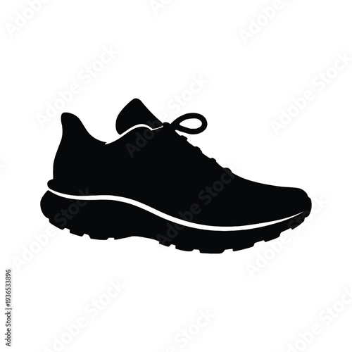 silhouette icon of sport shoes isolated on white background