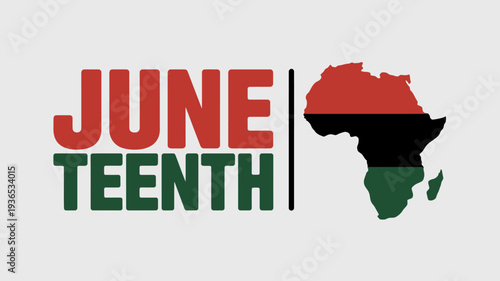 Juneteenth celebration with African continent and red black green colors