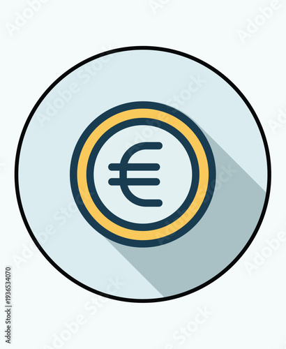 Vibrant Euro currency symbol icon representing financial value, economic stability, and business transactions. A perfect graphic element for designs related to money, banking, and global finance