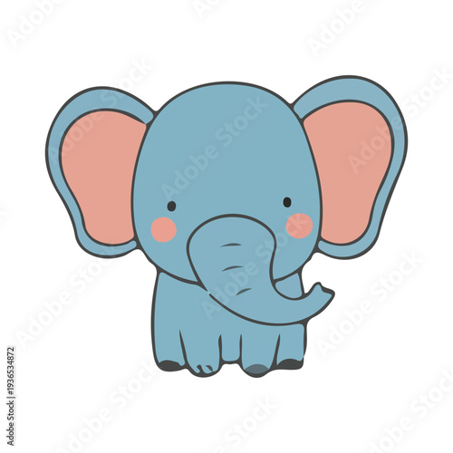 Cute Cartoon Elephant Illustration