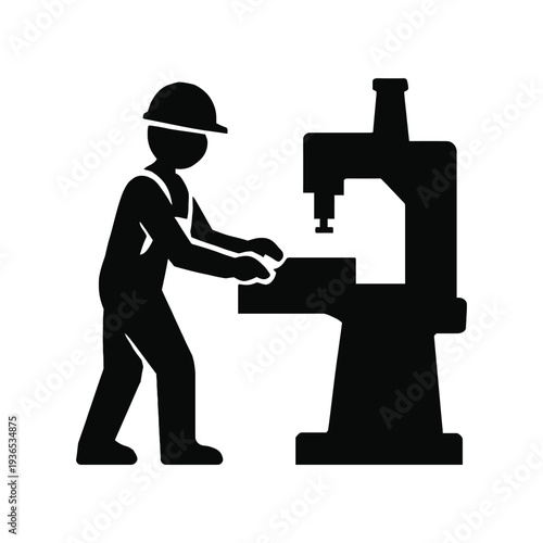 industrial worker silhouette icon silhouette
