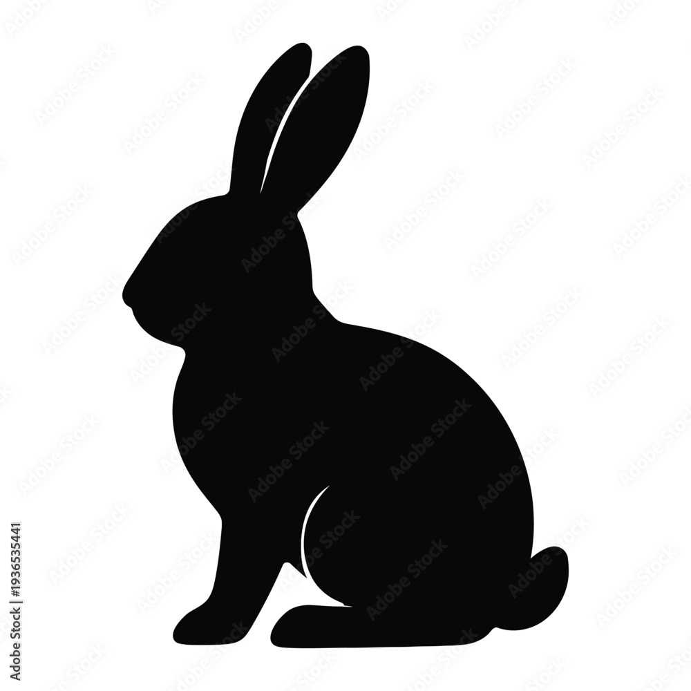 Obraz premium black silhouette of a rabbit icon